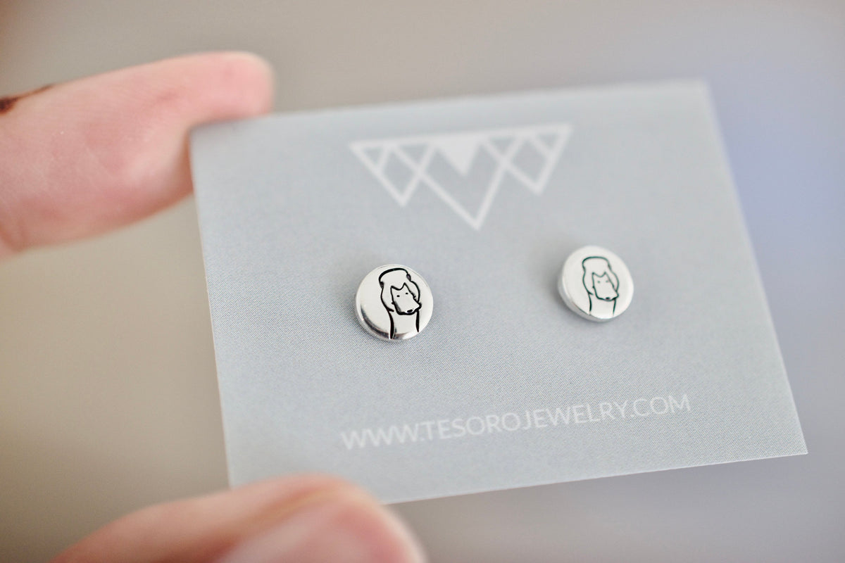 Duck Earrings - Sterling Stud Earrings - Animal Jewelry