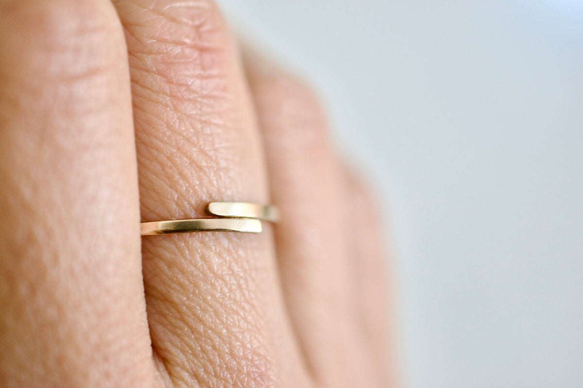 Wrap Ring - Sterling Silver 14kt Gold Filled Wrap Ring - Gift for Her