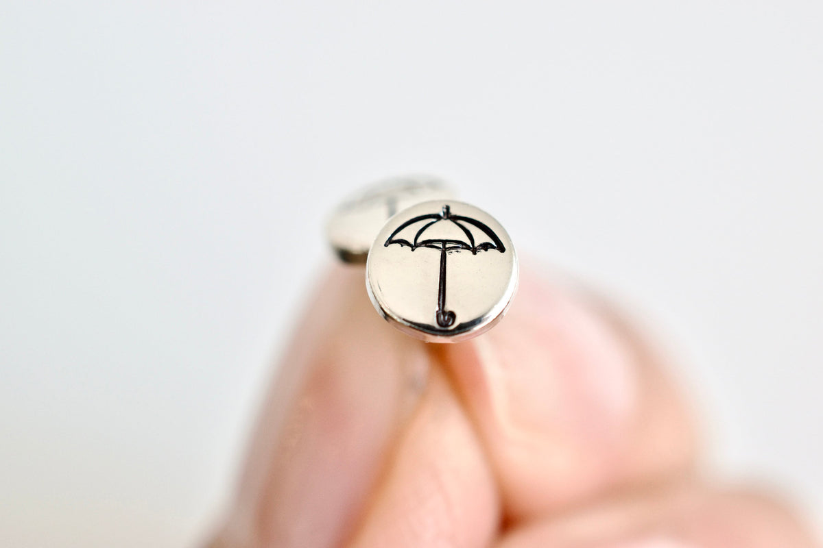 Umbrella Earrings - Sterling Stud Earrings