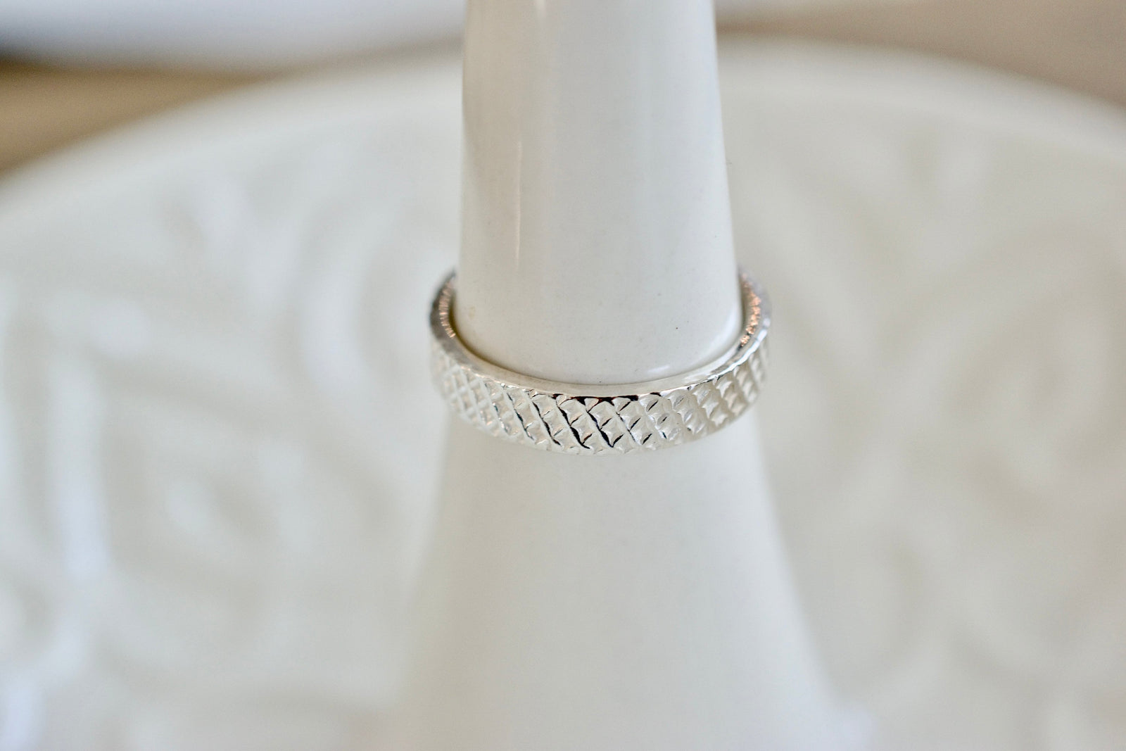 Moroccan Pattern Ring - Sterling Silver Ring - Diamond Design Ring