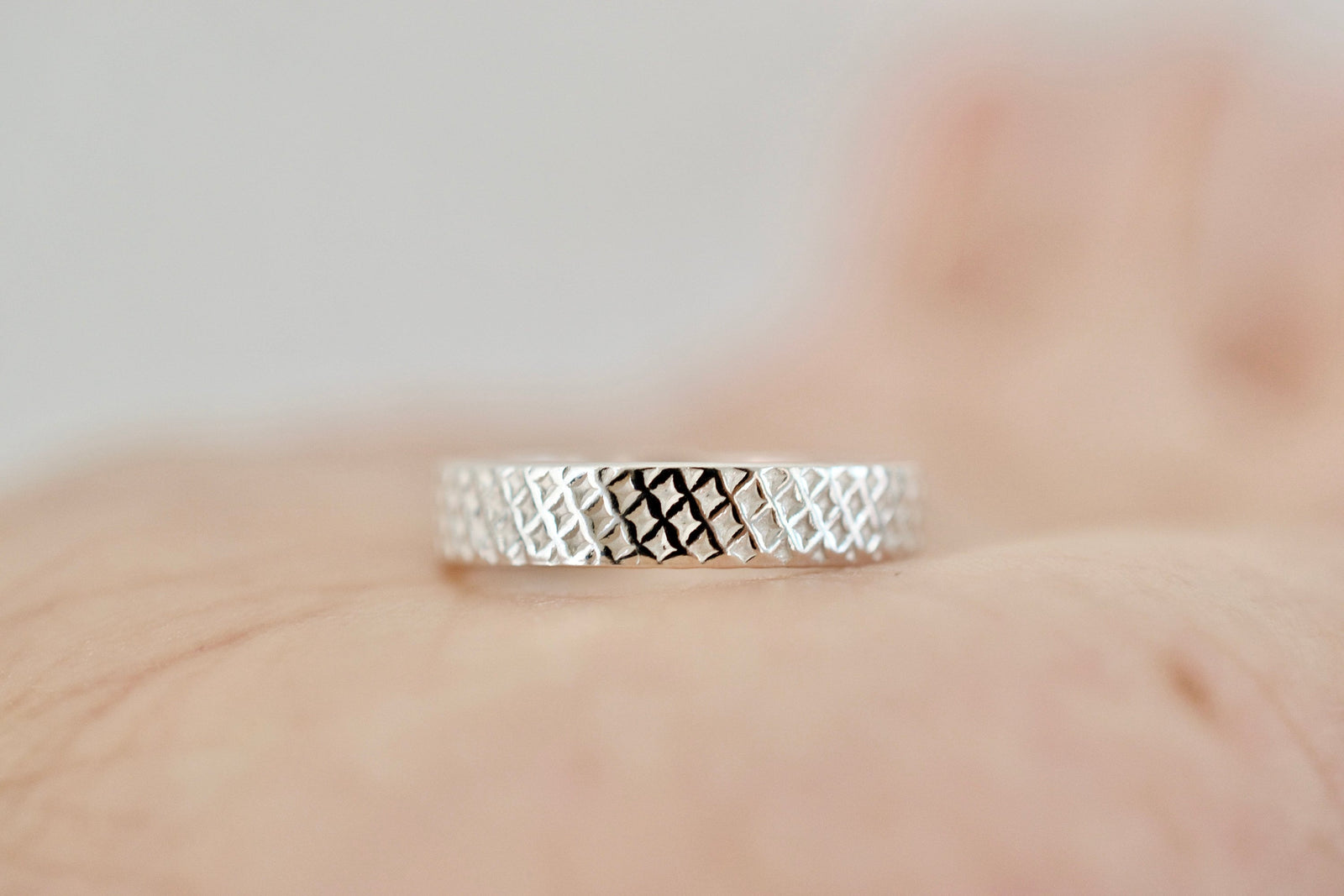 Moroccan Pattern Ring - Sterling Silver Ring - Diamond Design Ring