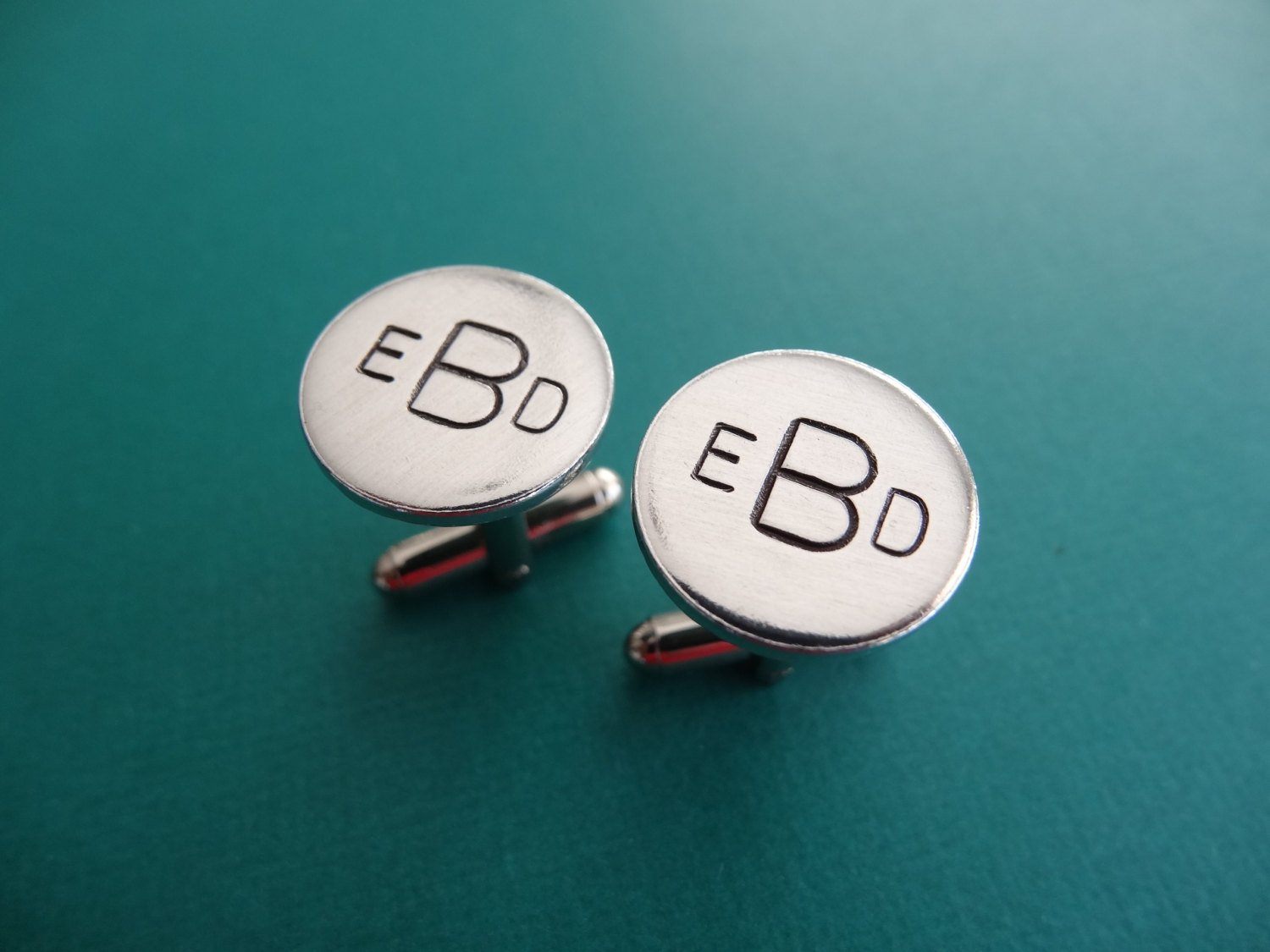 Button Cover Monogram Personalised Engraved Cufflinks