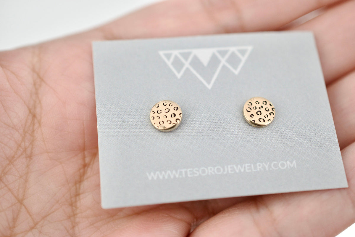 Leopard Print Earrings - Sterling Animal Print Stud Earrings