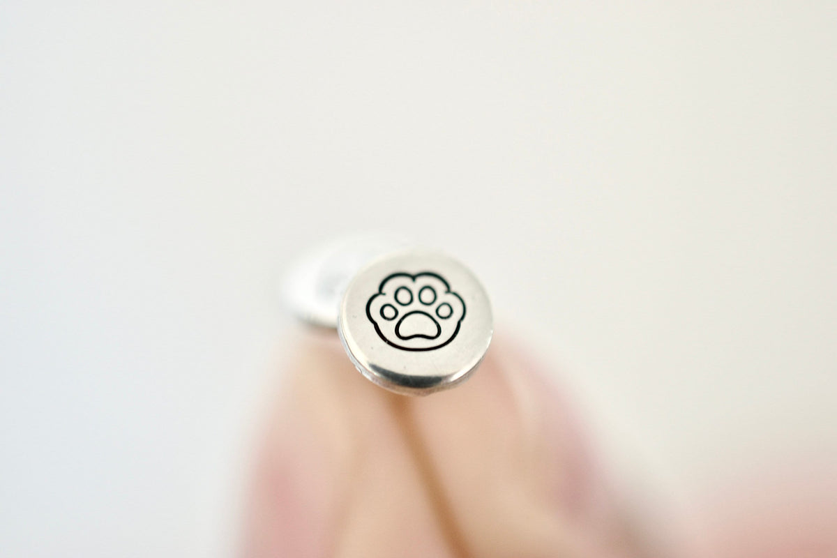 Paw Print Earrings - Sterling Animal Stud Earrings