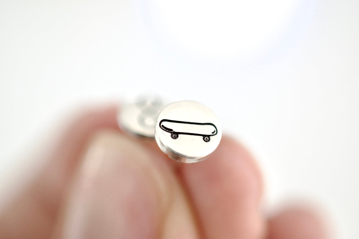 Skateboard Earrings - Sterling Stud Earrings