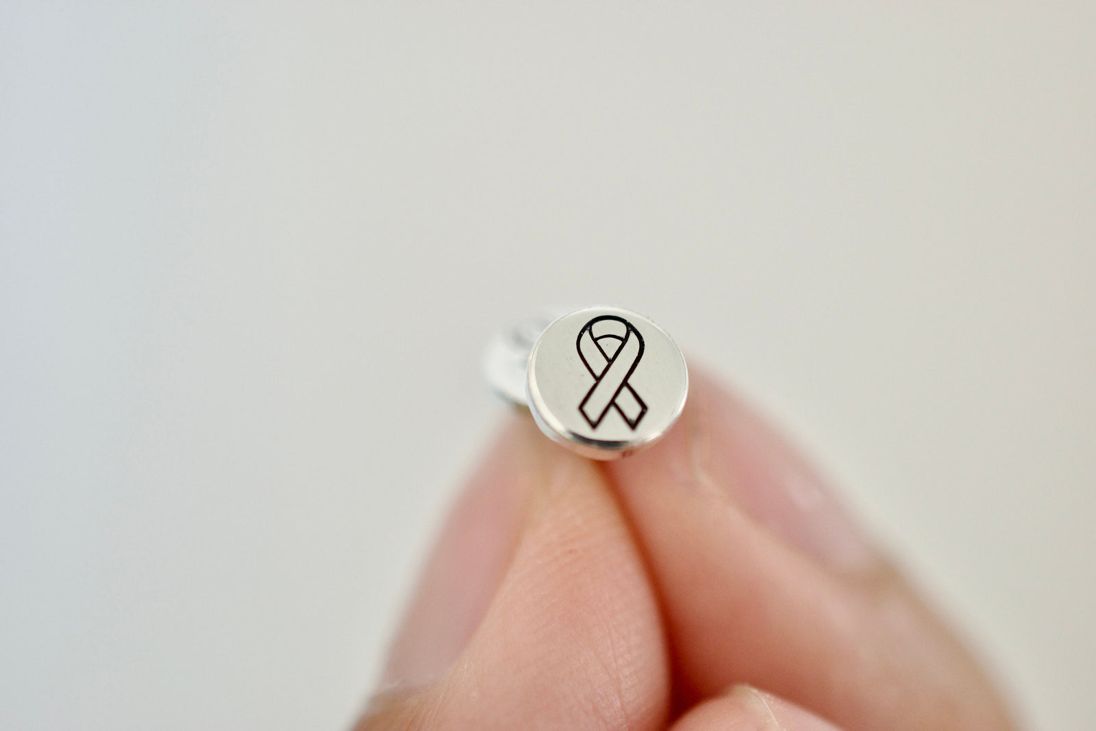 Cancer Ribbon Earrings - Sterling Stud Earrings