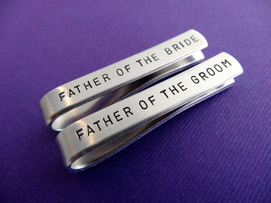 Tie Clip Wedding Set, view from above