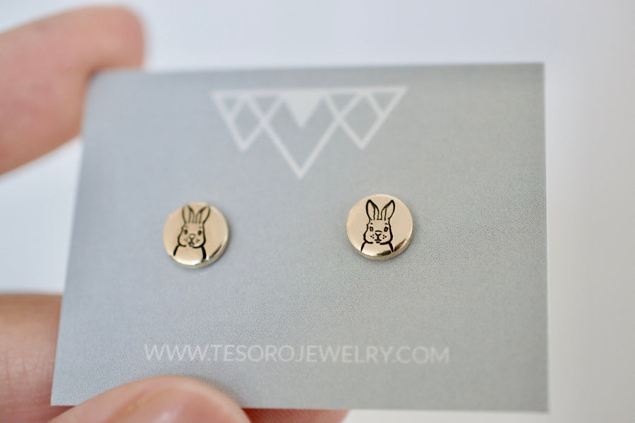 Bunny Earrings - Sterling Stud Earrings
