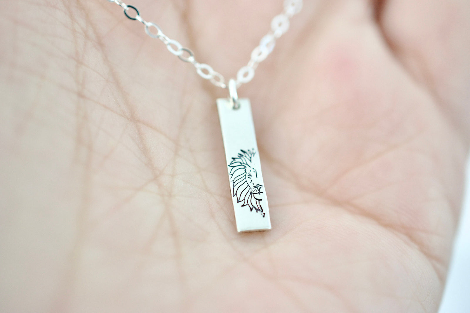 Lion Bar Necklace - Sterling, 14kt Gold Fill, Rose Gold