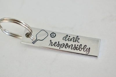 Dink Responsibly Keychain - Personalized Pickleball Gift