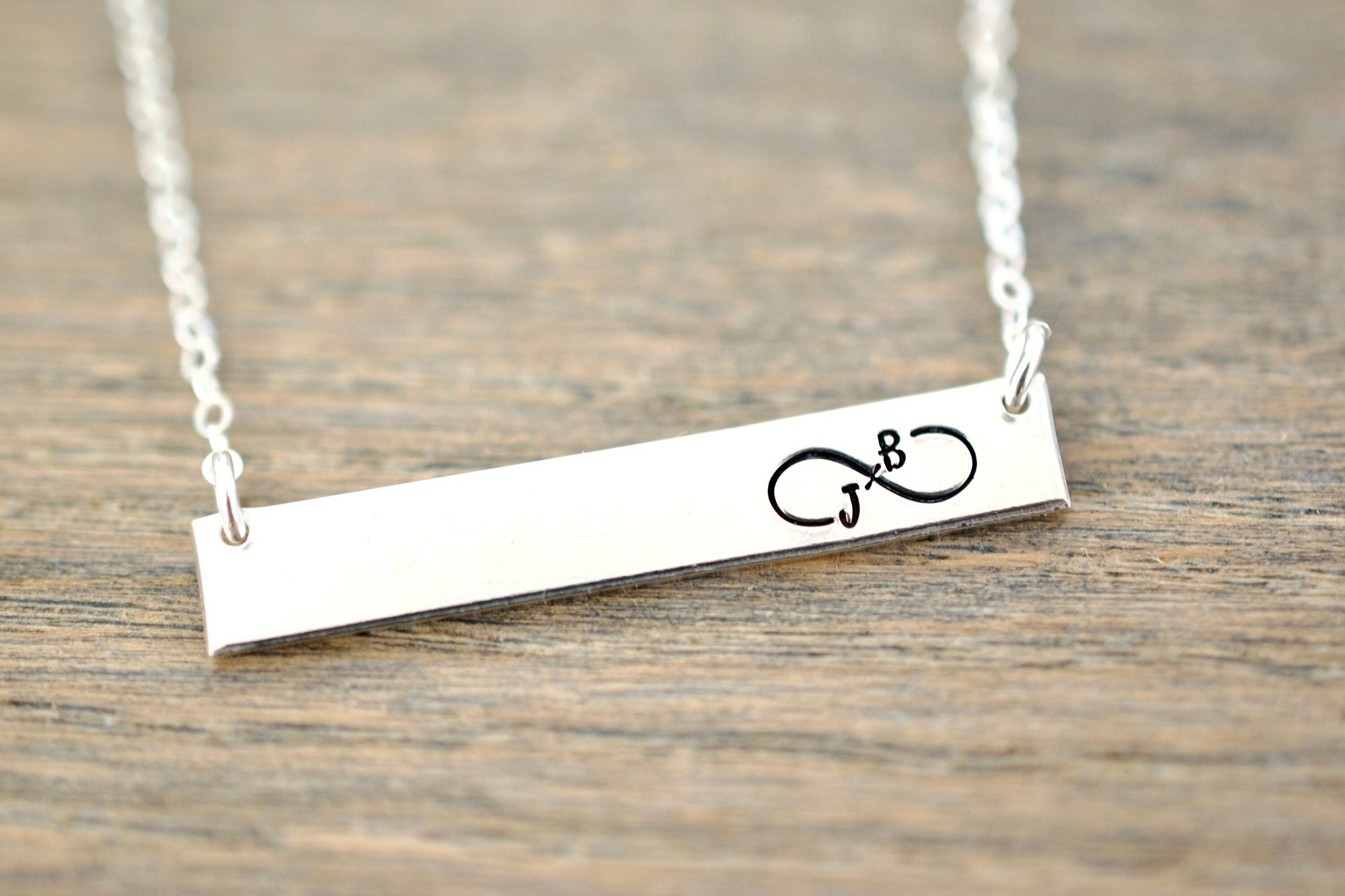 Infinity Bar Necklace - Sterling, 14kt Gold Fill, Rose Gold