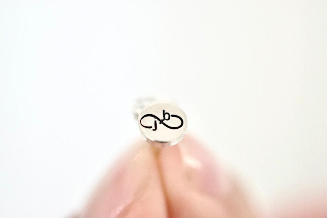 Infinity Initial Earrings - Sterling Stud Earrings