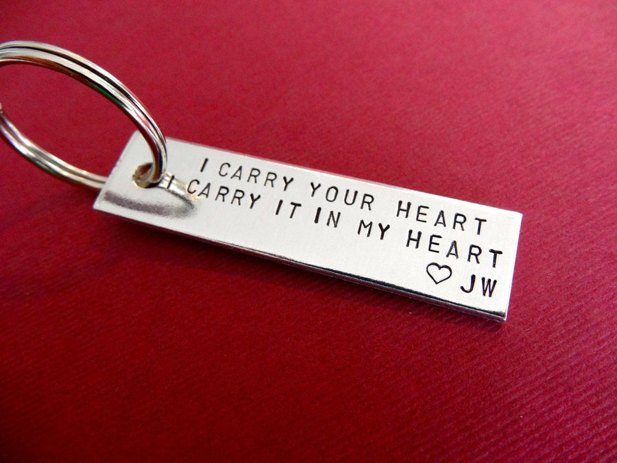 I Carry Your Heart Keychain with Initials