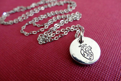 Heart Necklace | Anatomy Jewelry, close up