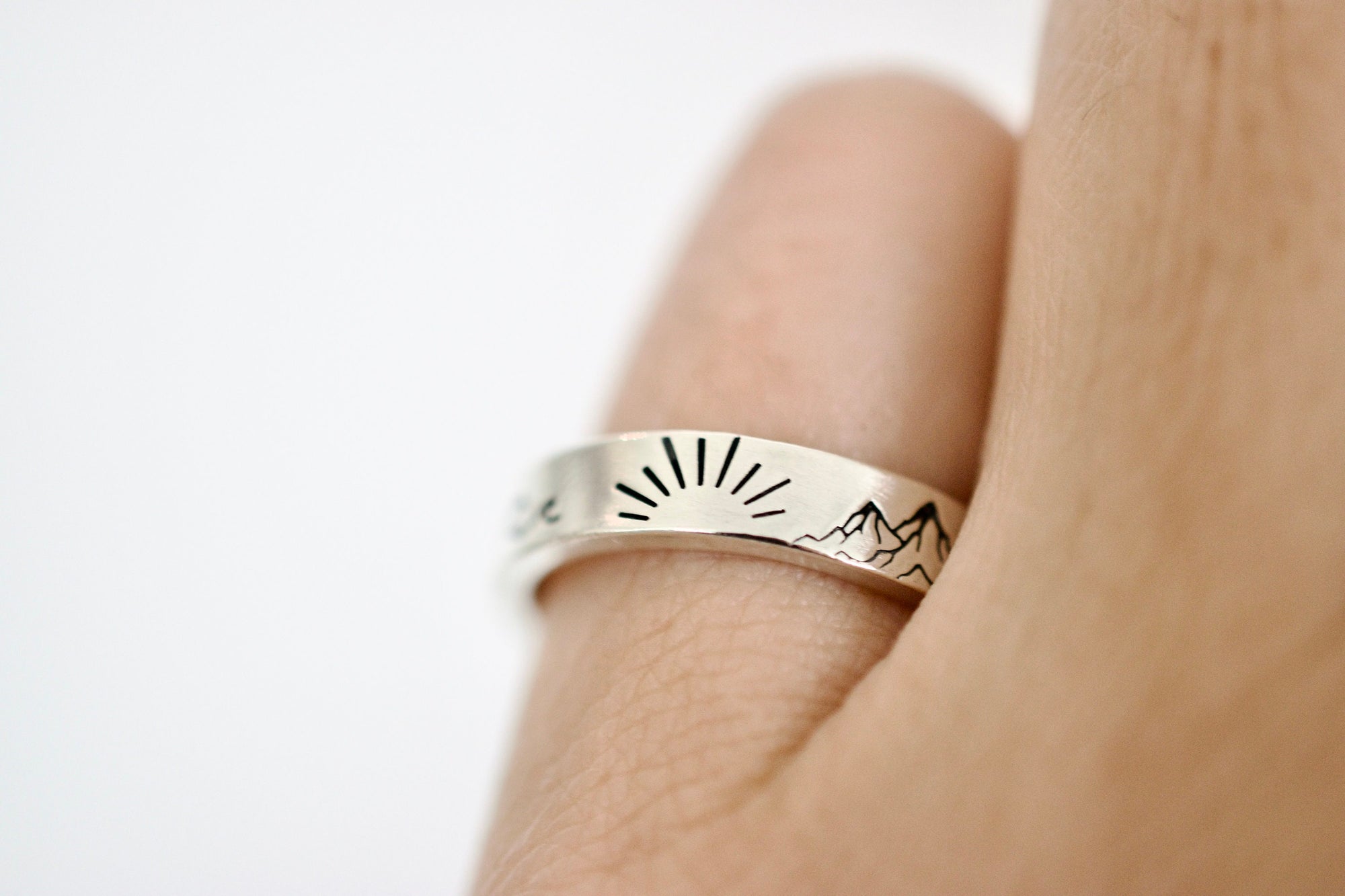 Sea Sun Mountain Ring - Sunrise Sterling Silver Ring