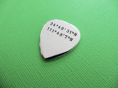 Coordinates Guitar Pick | Musician's Gift, wide angle view