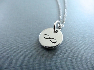 Infinity Necklace | Hand Stamped Charm Necklace