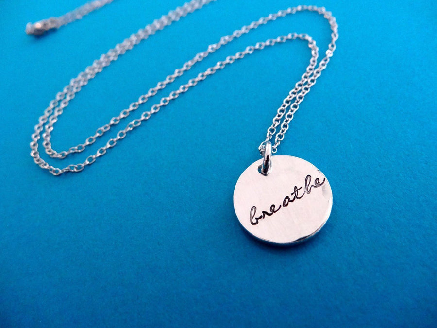 Breathe Hand Stamped Necklace