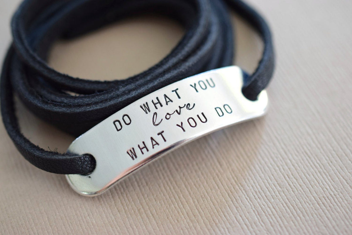 Do What You Love Wrap Bracelet | Stamped Bracelet