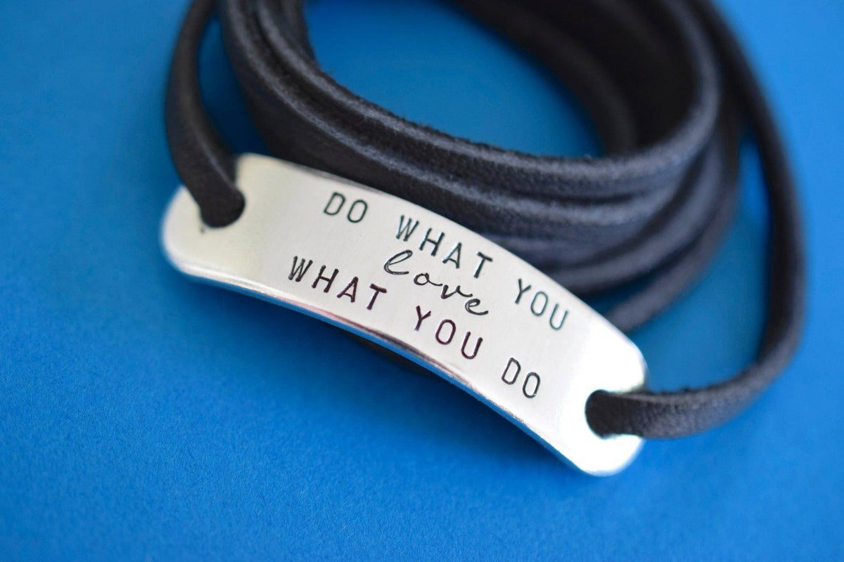Do What You Love Wrap Bracelet | Stamped Bracelet, Side View