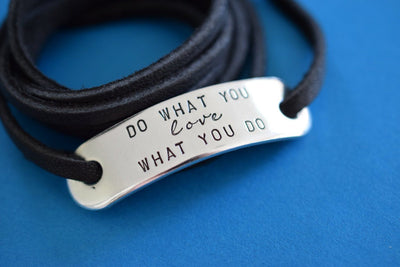 Do What You Love Wrap Bracelet | Stamped Bracelet, Detail View