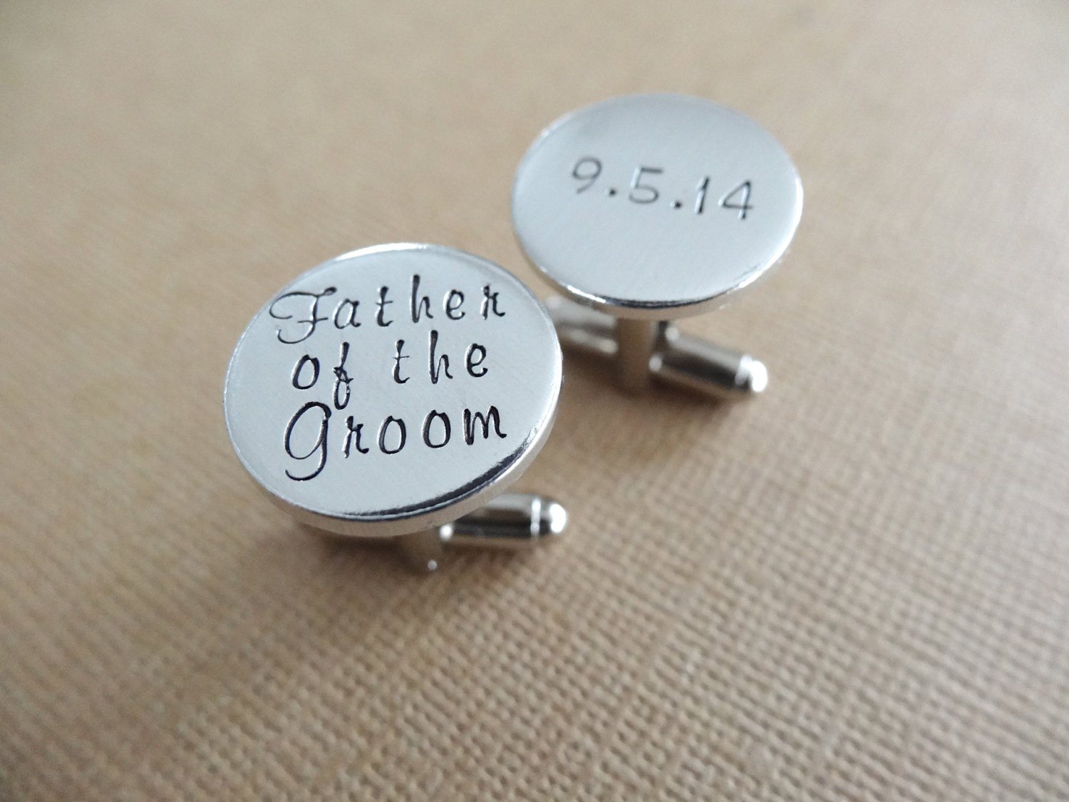 Father of the Groom Cufflinks, view from right