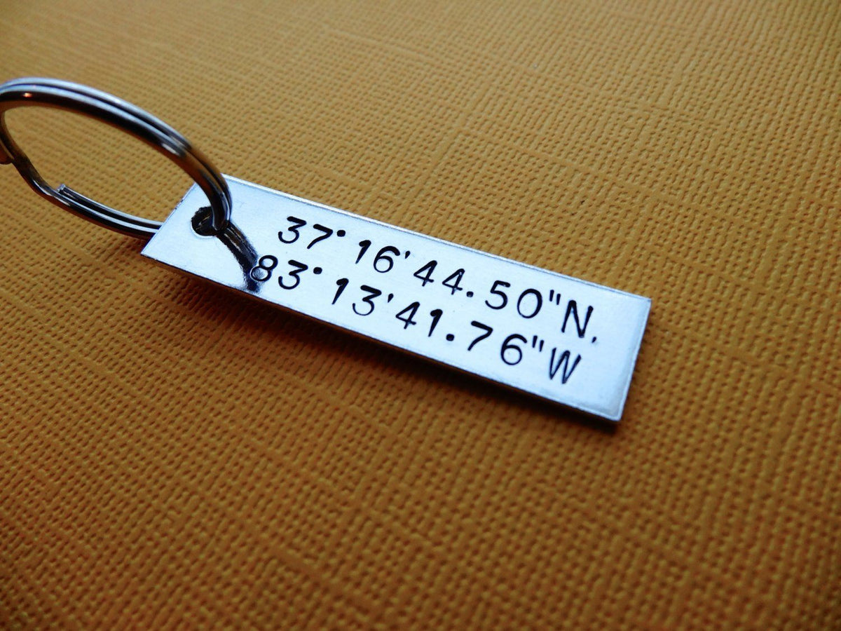 Latitude and Longitude Keychain, zoomed out